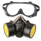 Masca de protectie, anti praf si vapori, anti-poluare, cu 2 filtre de carbon activ si ochelari